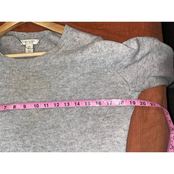 Deane & White Gray Cashmere Black Striped Sleeves Women's Sweater Size S - Picture 6 of 7